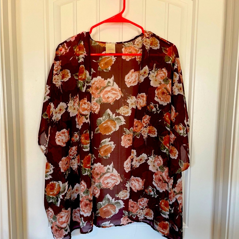 Floral Sheer Kimono Cardigan